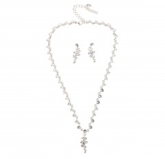 Swarovski Crystal Cluster Drop Necklace and Earrings Set