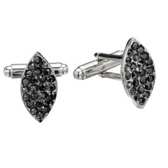 Swarovski Crystal Jet Black Marquise Cufflinks