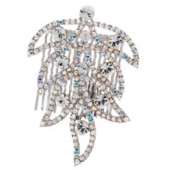 Leaf Swarovski AB Clear Swarovski Crystal Hair Comb