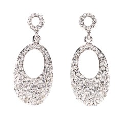 Swarovski White Diamond Crystal oval drop earrings