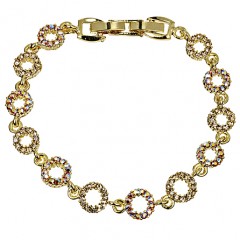 Gold Crystal Circle Bracelet, Topaz Gold & AB Topaz Gold Swarovski Crystals