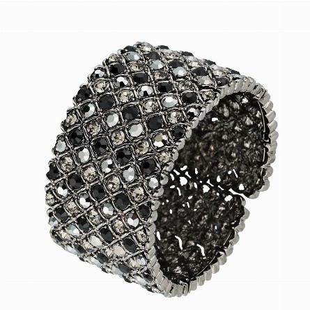 Hollywood Bangle Swarovski Black Crystal Cluster