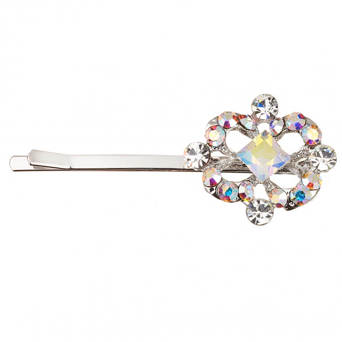 Ab & Clear Swarovski Crystal hair slide