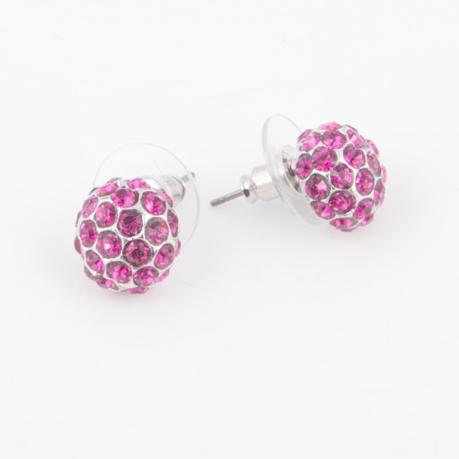 Swarovski Pink Crystal Cluster Studs