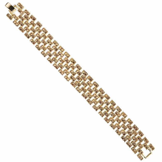 Gold Crystal Linked Bracelet