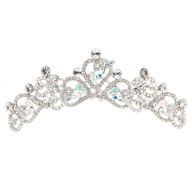 heart and flowers tiara Swarovski Crystal