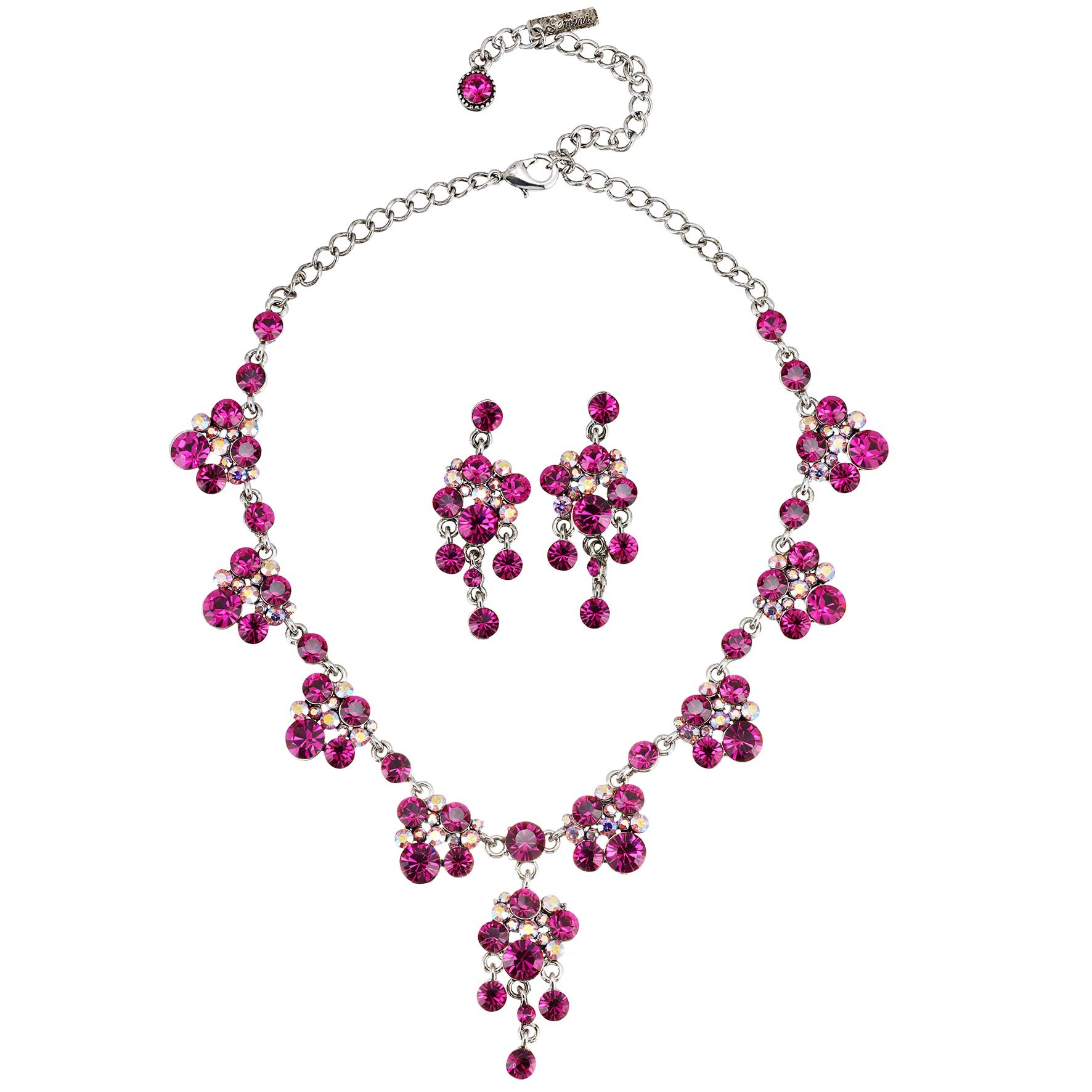 oferta vino Partina City Swarovski Crystal Pink Crystal Necklace and Earrings Set, Chandelier Drop,  Fuchsia and Fuchsia AB Swarovski Crystals Necklaces, Earrings, Bracelets  and Hairpieces