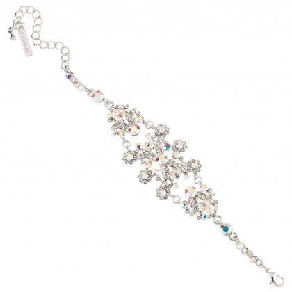 AB Clear Crystal Vintage Floral Bracelet