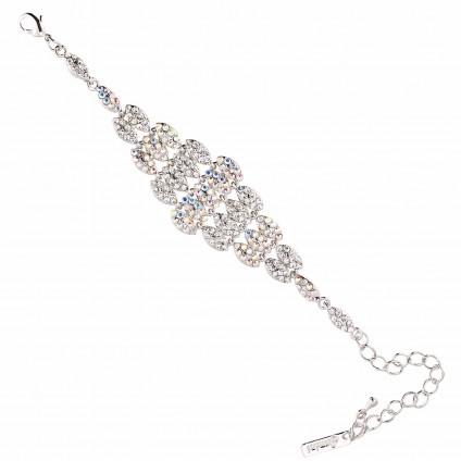 AB & Clear Crystal Bracelet, Diamond Shaped