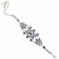 Blue Crystal Vintage Floral Bracelet