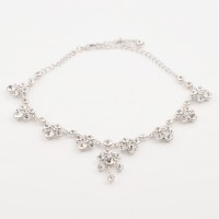 Clear Crystal Necklace - 8 Cluster Drops made with Clear Swarovski Crystals