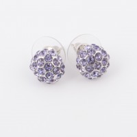 Purple Crystal Stud Earrings, Swarovski Crystal 12mm Diameter 