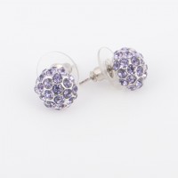 Purple Crystal Stud Earrings, Swarovski Crystal 12mm Diameter 