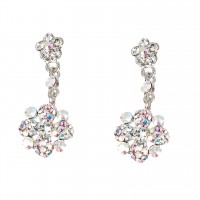 AB Crystal Flower Motif Jewellery Set AB & Clear Swarovski Crystals