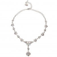 AB Crystal Flower Motif Jewellery Set AB & Clear Swarovski Crystals