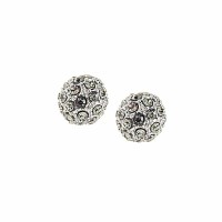 Swarovski Black Diamond Crystal 10mm Ball Stud Earrings