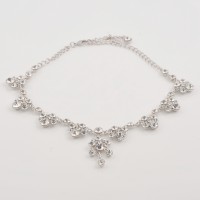 Clear Crystal necklace - 8 cluster drop 