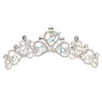 heart and flowers tiara Swarovski Crystal