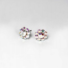 Swarovski AB Crystal Small Flower Stud Earrings - 14m Diameter