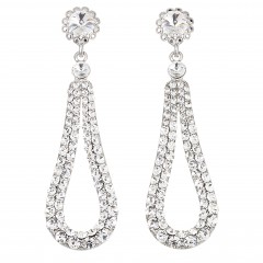 Fashion Loop Swing Earrings Swarovski White Diamond Crystals