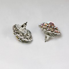 Gemini London AB Swarovski Crystal Hollywood Flower Cluster Stud Earrings 22mm Diameter Studs, Rhodium Plated Silver Finish.