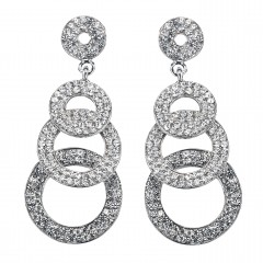 Black Friday Deal Four Circle Disc linked crystal earrings