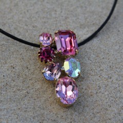 Martine Wester Crystal Craze Pink Pendant Necklace