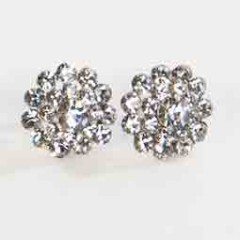 Swarovski Crystal Flower Crystal Stud Earrings - 18m Diameter