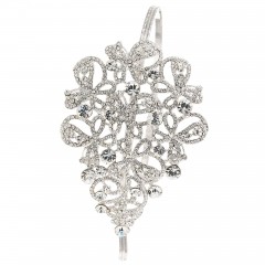 Swarovski White Diamond Clear Crystal Swirl Bow Hairband