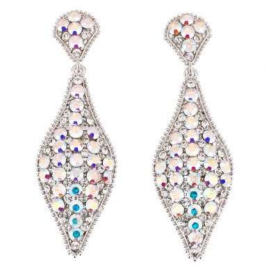 AB Crystal Cluster Earrings, Large 75mm Drop, Swarovski Crystals