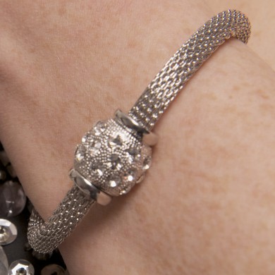 Mother's Day Gift - Swarovski Crystal Ball Bracelet with Front Magnet Fastening
