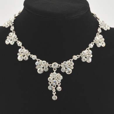 Black Friday Deal, Swarovski Crystal 8 Cluster with a Cluster Drop Dance Necklace