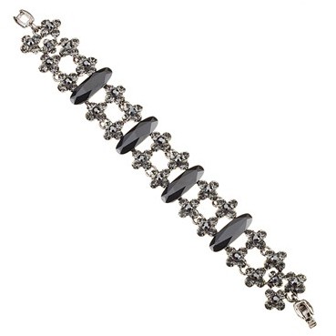 Black Swarovski Crystal Clasp Bracelet