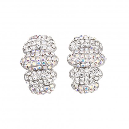 AB Crystal Earrings - Tonal Oval Cuff Earrings - 25m Length