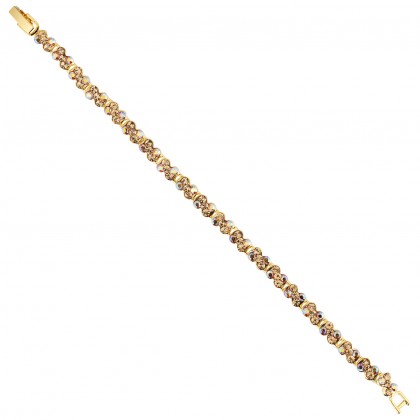 Gold Crystal Tennis Bracelet, Topaz Gold & AB Topaz Gold Swarovski Crystals, Gold Plated