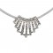 Linear Fan of White Diamond Swarovski Crystal Clusters Pendant Necklace