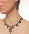 Black Crystal Necklace and Earring Set, Cluster Drops Swarovski Black Crystal