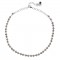 Black Crystal Diamond Row Necklace Black Diamond Swarovski Crystals, Rhodium Plated.