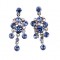 Blue Crystal Necklace and Earrings Set, Chandelier Drop, Tanzanite & Tanzanite AB Swarovski Crystals