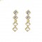 Clear Crystal Necklace and Earrings Set, White Diamond Swarovski Crystals, Gold Plated.