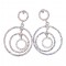 Black Friday Deal Triple Circle Drop Earrings Swarovski AB and White Diamond Crystals