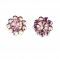 Gemini London UK Jewellery's, Light Rose and Pink AB Swarovski Crystal Flower Stud Earrings,  17mm Diameter , Rhodium Plated Silver Finish.