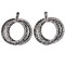 Double Circle Hoops Crystal Earrings with Jet Black and White Diamond Swarovski Crystal - length 45mm - Gemini London