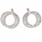 Double Circle Hoops Crystal Earrings with Swarovski Crystal - length 45mm - Gemini London, nickel free base metal Rhodium Plating
