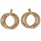 Double Circle Hoops Crystal Earrings, Gold, AB topaz Swarovski Crystal