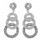 Four Circle Disc linked crystal earrings
