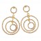 Gold Crystal Earrings Three circle drop 