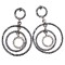 Black Fridat Deal Triple Circle Drop Earrings Swarovski Jet Black Diamond Crystals