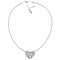 Linear Fan of White Diamond Swarovski Crystal Clusters Pendant Necklace