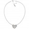 Linear Fan of White Diamond Swarovski Crystal Clusters Pendant Necklace